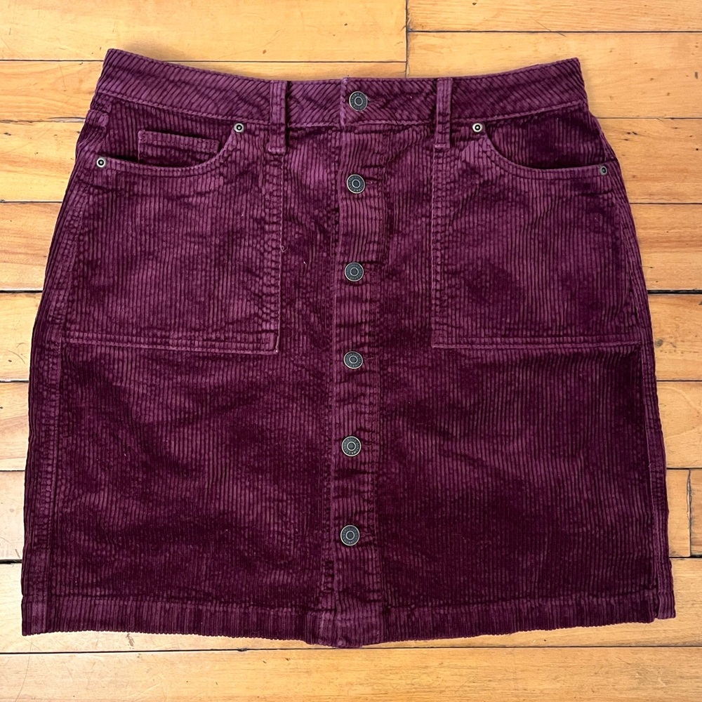 Sonoma Merlot Wide Wale Corduroy Mini Skirt, Size 10